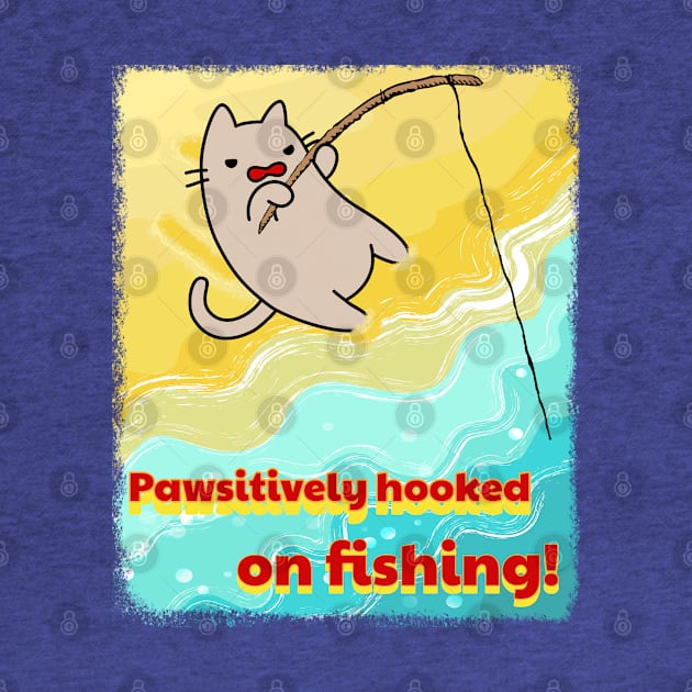 Pawsitively Hooked on Fishing - Beach Cat Adventure by GlanceCat